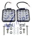 Jgo Faro Cuadrado 16 Led Blanco/Ambar Mini Racingtec